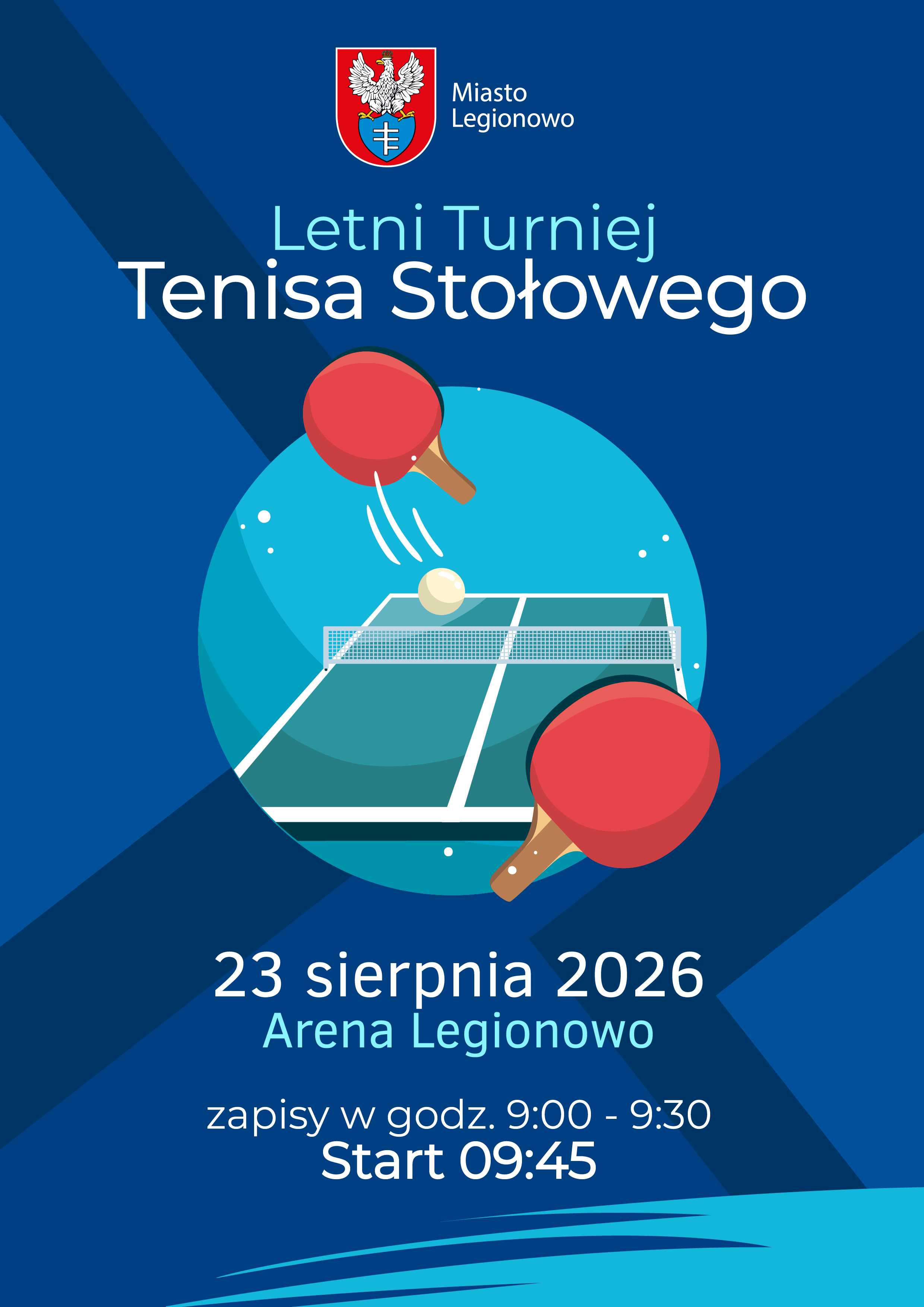 Plakat turnieju Letni Turniej Tenisa Stołowego 2026