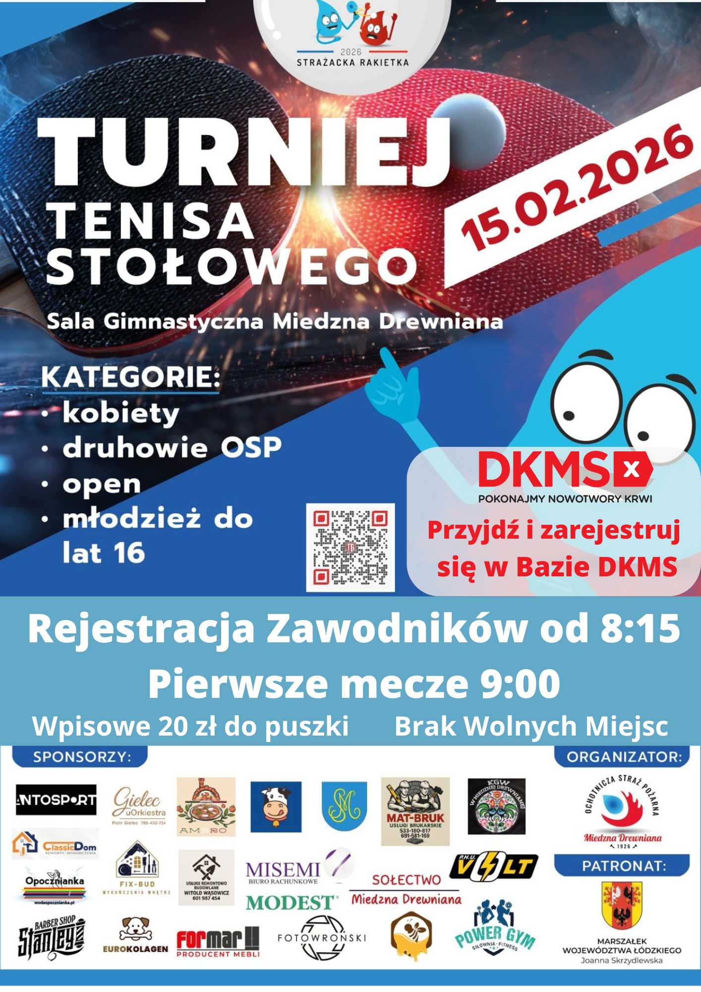 Plakat turnieju Strażacka Rakietka 2026