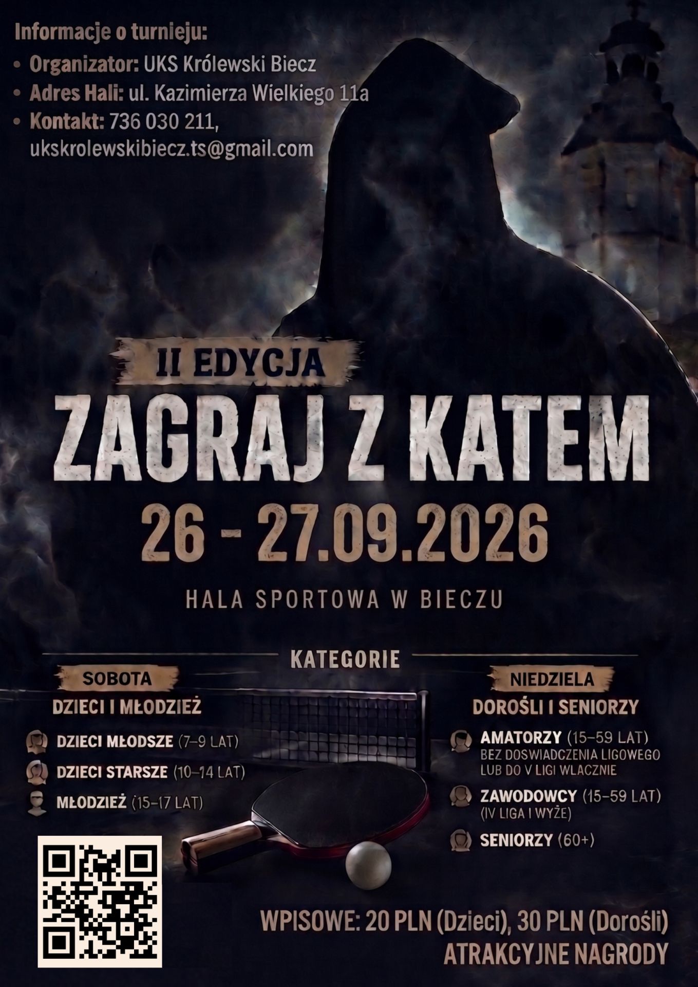 Plakat turnieju "ZAGRAJ Z KATEM" - II EDYCJA