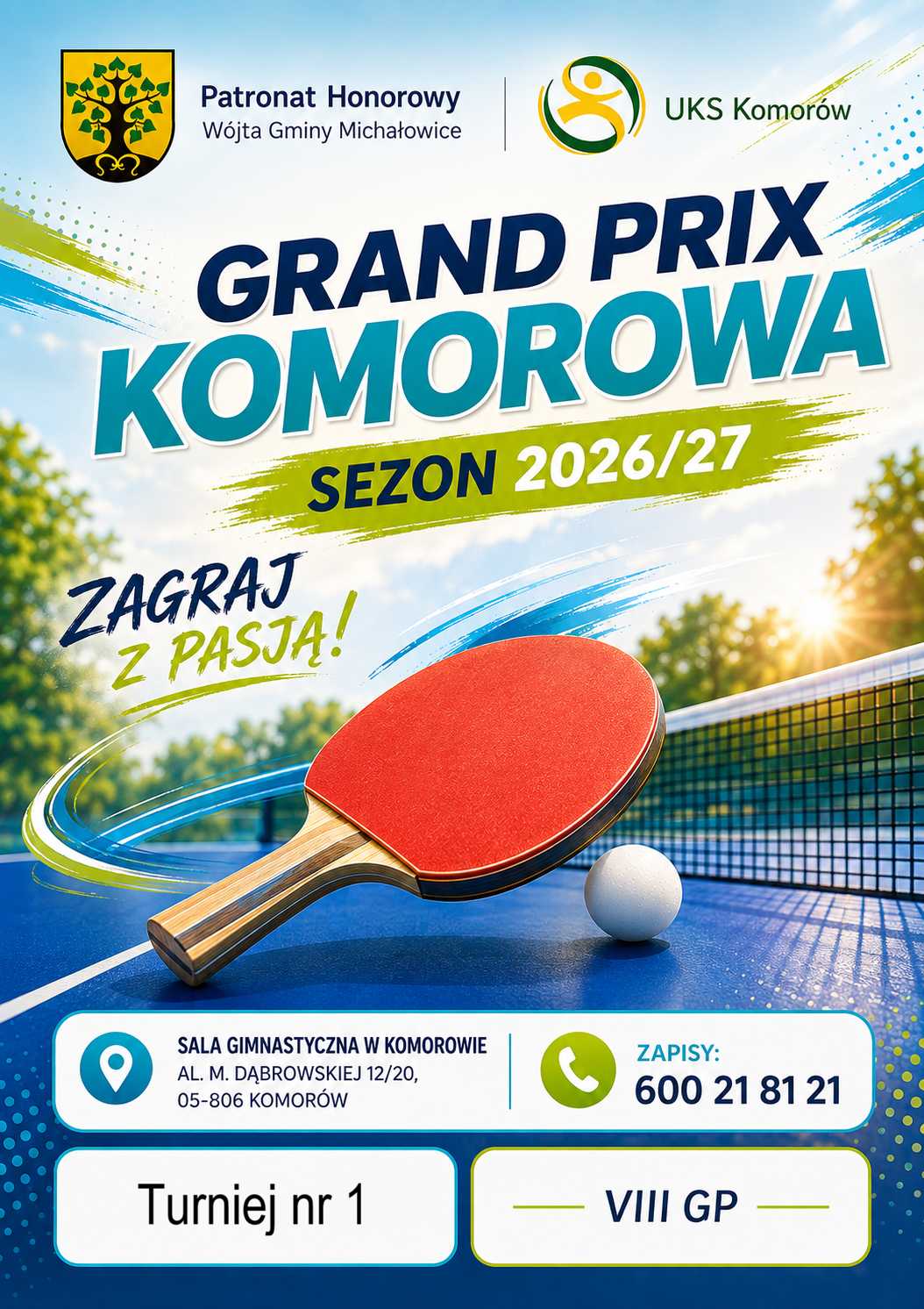 Plakat turnieju GP Komorowa 13.09.2026r.