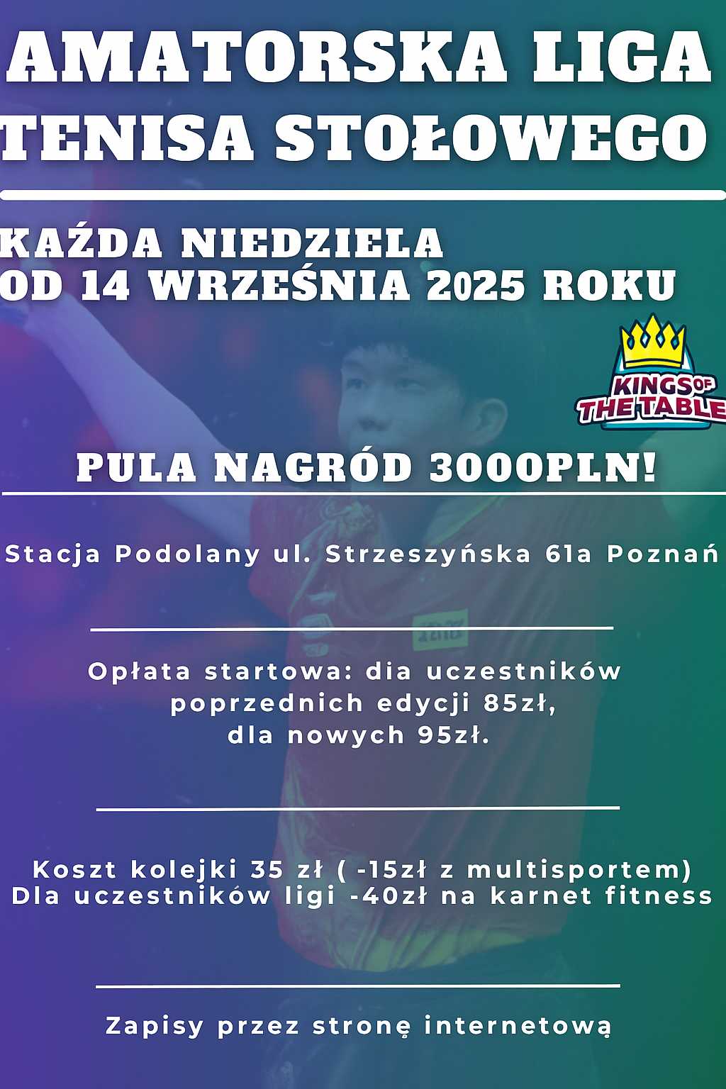 Plakat turnieju AMATORSKA LIGA TENISA STOŁOWEGO - SEZON 6