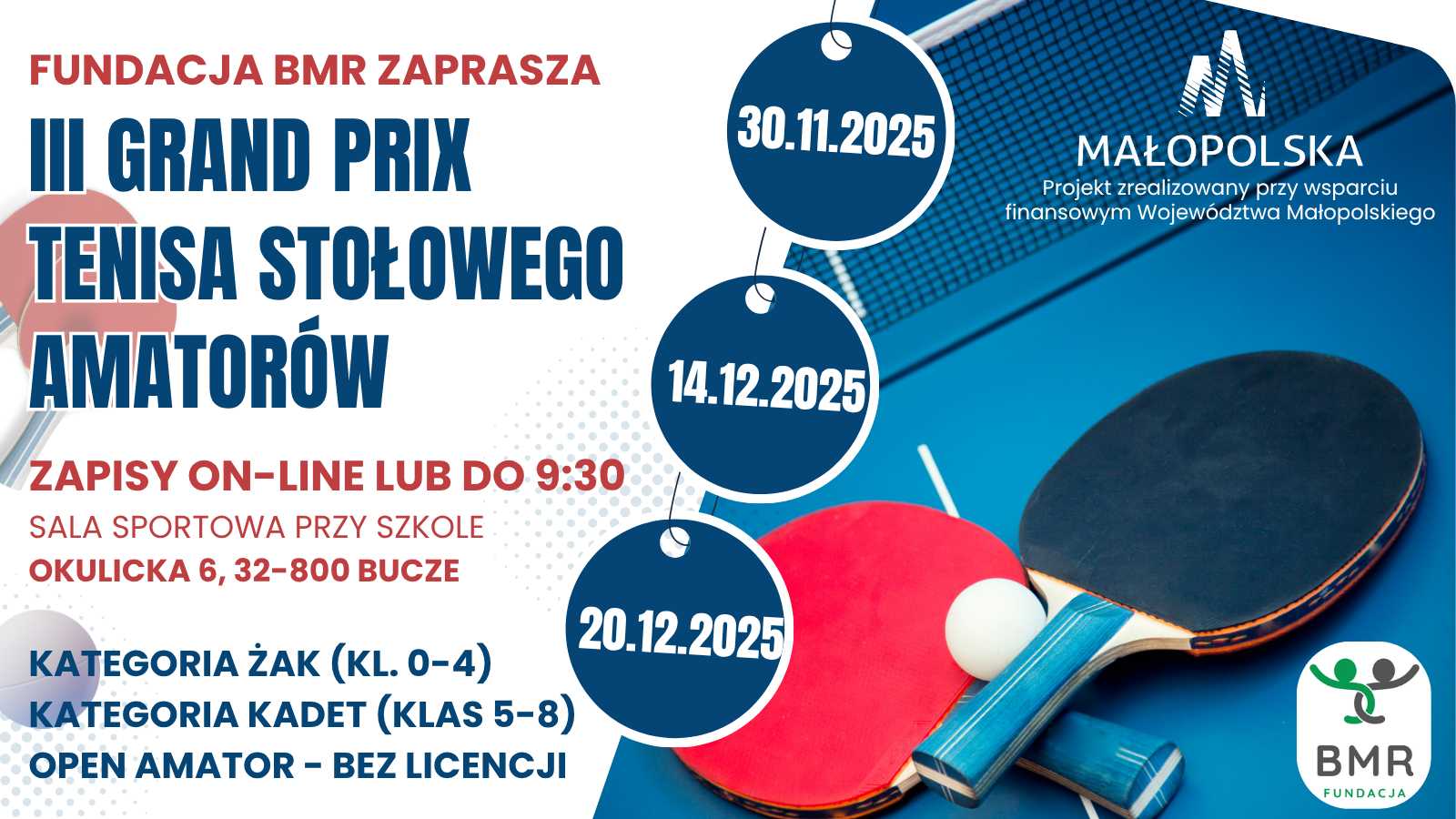 Plakat turnieju 30.11.2025 r. - turniej eliminacyjny nr 1